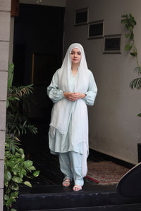 Grey raw silk suit 2Pcs (without dupatta)